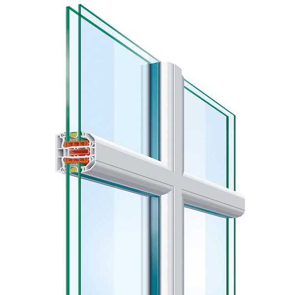 Glasdelande spröjs PVC-fönster