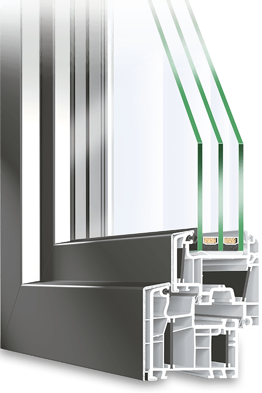 Stalforstarkta PVC fönster tillverkade i Tyskland